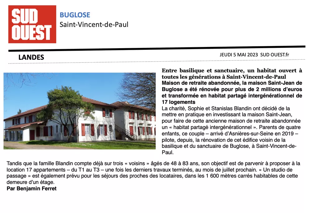 Article de presse Sud Ouest