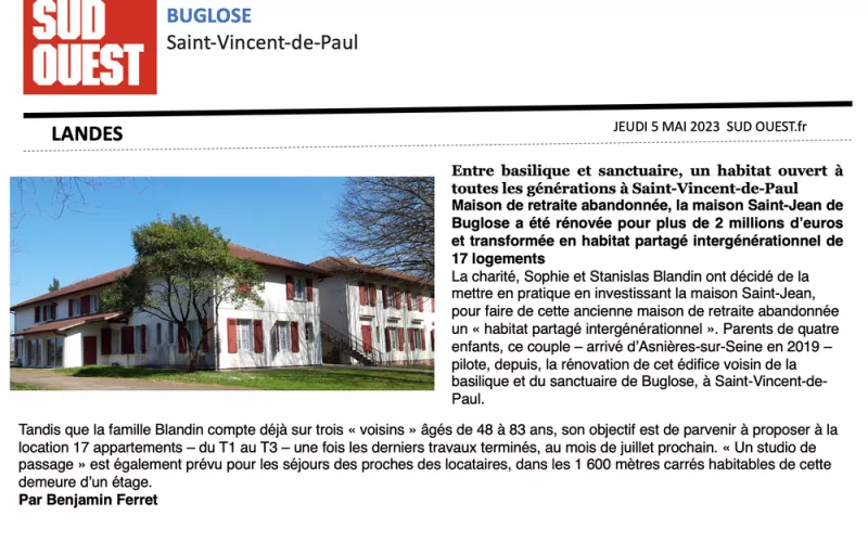 Article de presse Sud Ouest